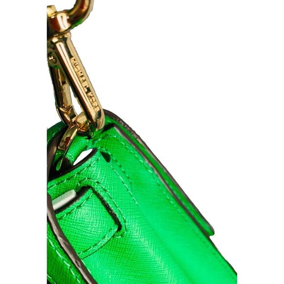 NWOT Michael Kors Dillon Green Palm STD MD Messenger Leather Handbag MSRP $368 - Picture 11 of 16